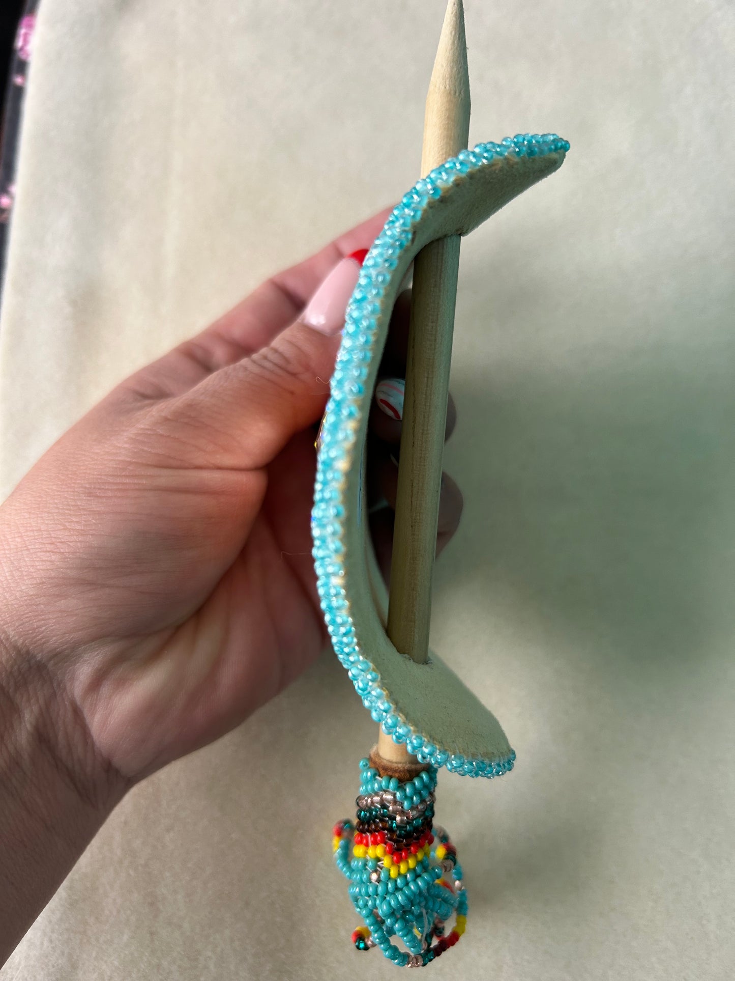 Beaded Stick Barrette for long hair