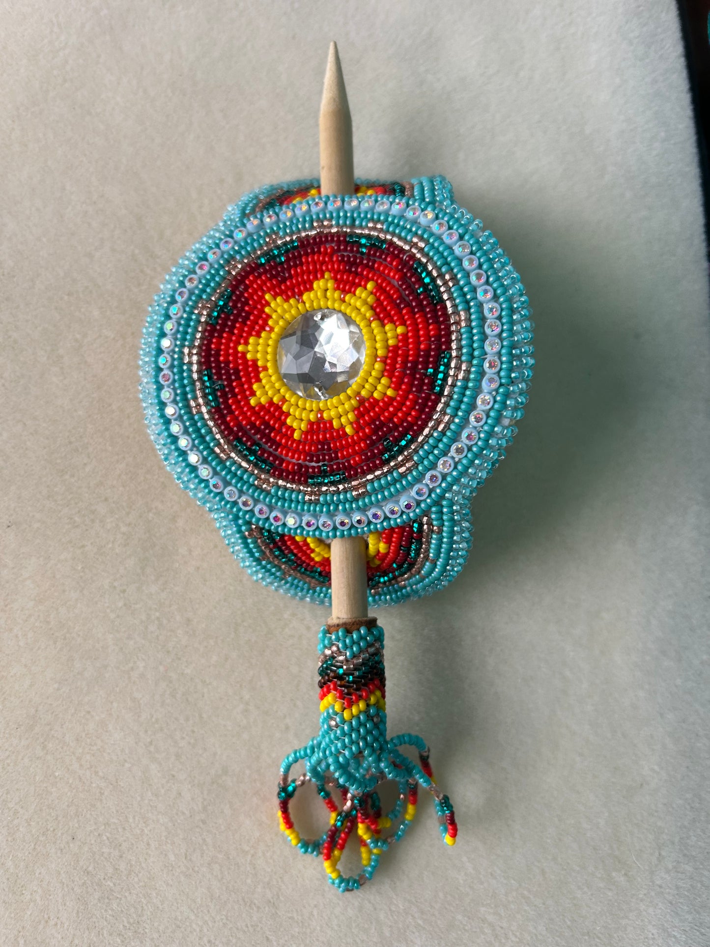 Beaded Stick Barrette for long hair