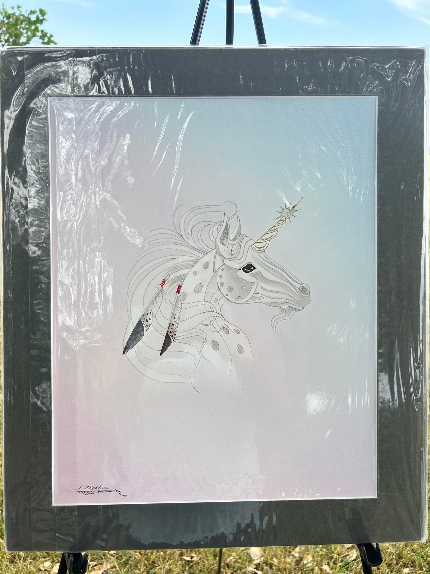 Unicorn Art with Feathers