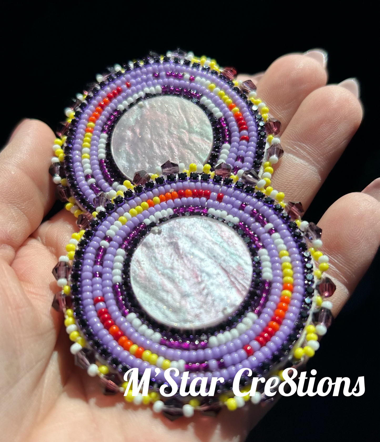 Purple Glitter Center Earrings