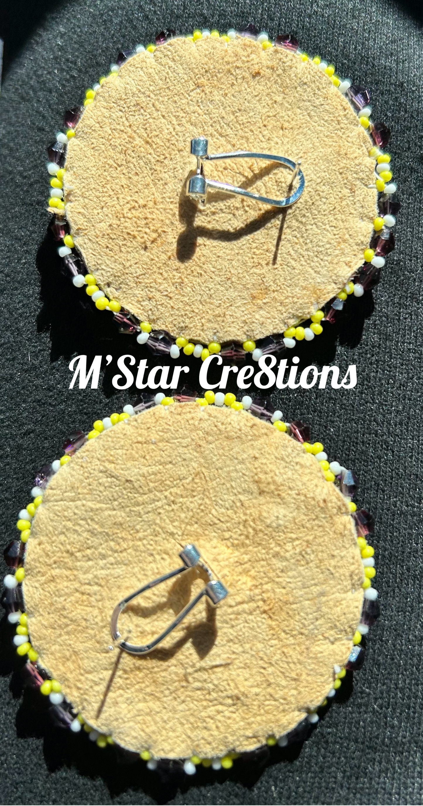 Purple Glitter Center Earrings