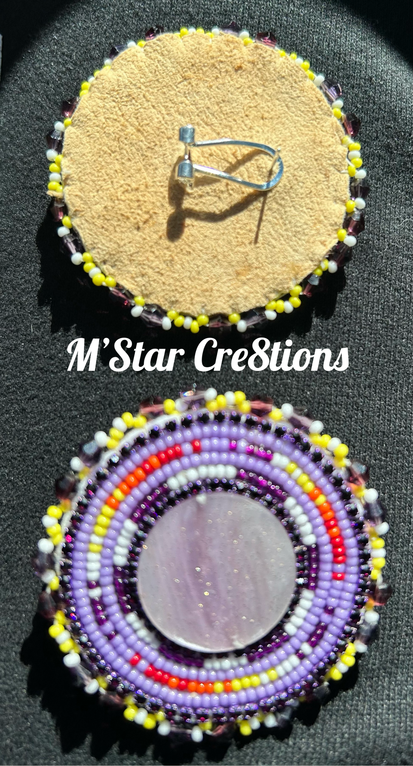 Purple Glitter Center Earrings